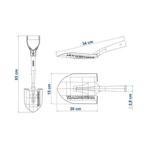 Pala corazón chica liviana, puño de pvc -TRAMONTINA TN1265