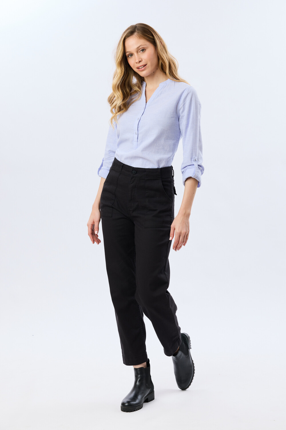 PANTALÓN DE GABARDINA Negro
