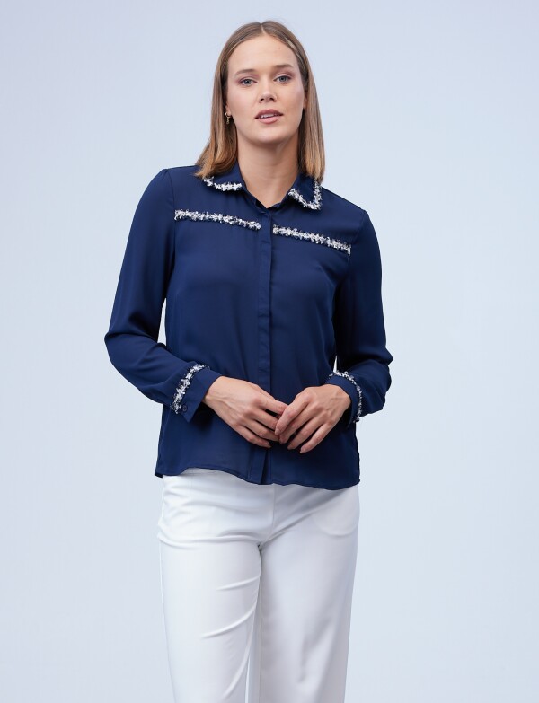 Camisa Aplique AZUL/MULTI