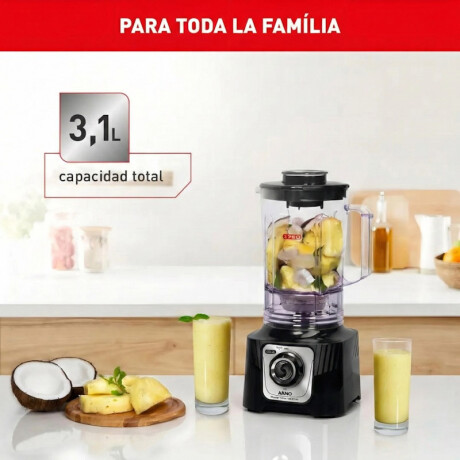 Licuadora Arno Power Max | Potencia de 1400w | Jarra de 3,1 Lts. | Color negro. Licuadora Arno Power Max | Potencia de 1400w | Jarra de 3,1 Lts. | Color negro.
