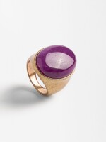 Anillo Maxi Con Piedra violeta