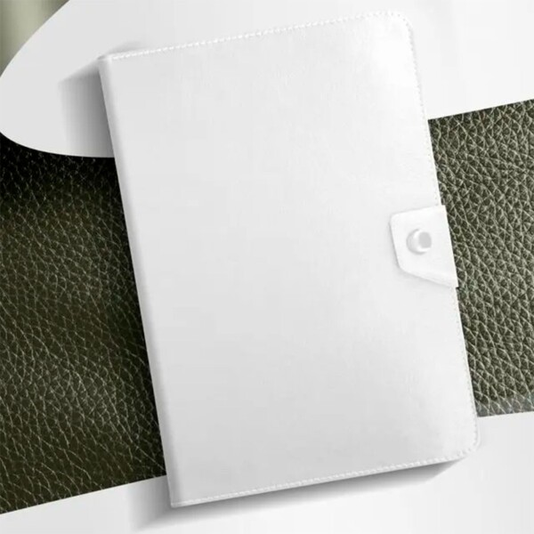 Estuche Funda Protector Soporte Tablet 10.1 10 9 Simil Cuer Color Variante Blanco