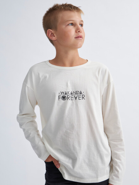 Camiseta manga larga estampada Blanco Marvel