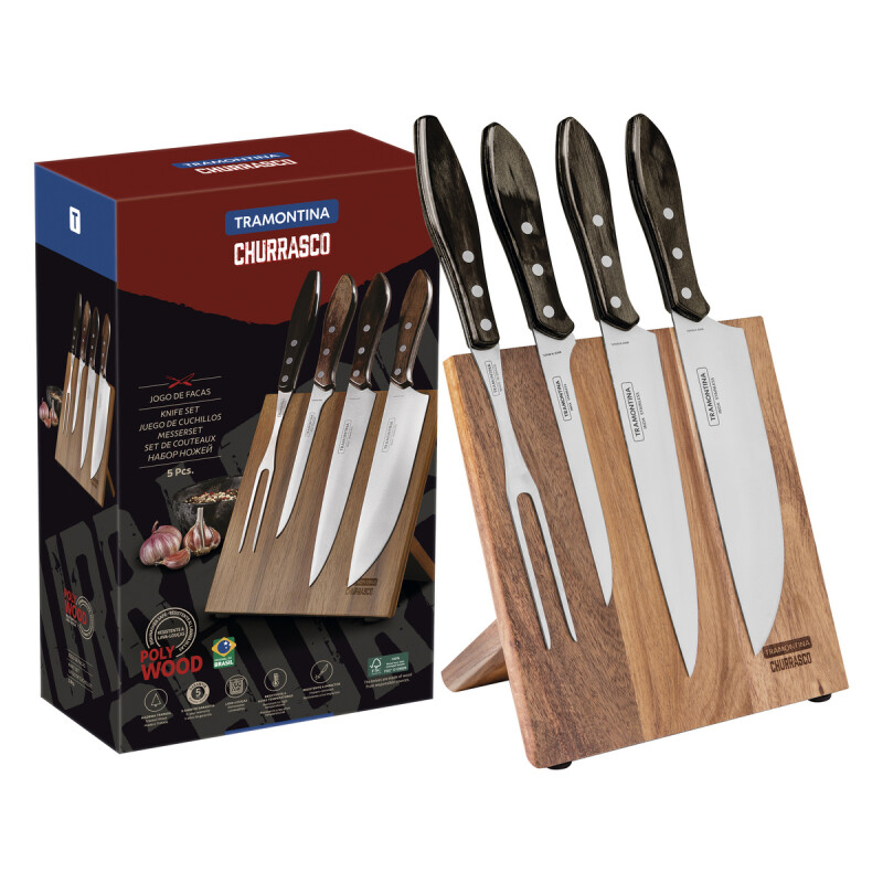 Juego para asado 5pzas. con soporte imantado - 21198/981 Juego para asado 5pzas. con soporte imantado - 21198/981