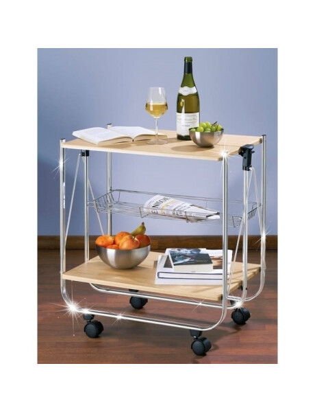CARRITO PLEGABLE 3 NIVELES 40x63x70CM MADERA/METAL CARRITO PLEGABLE 3 NIVELES 40x63x70CM MADERA/METAL