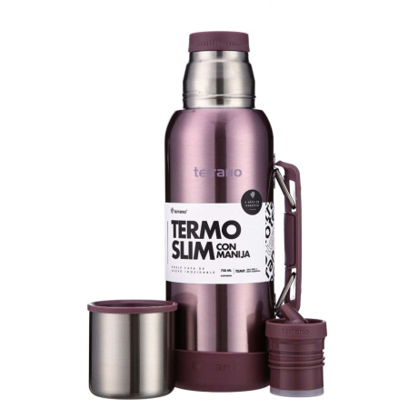 Termo Slim 750Ml. Con Base Silicona Lila Metalizado