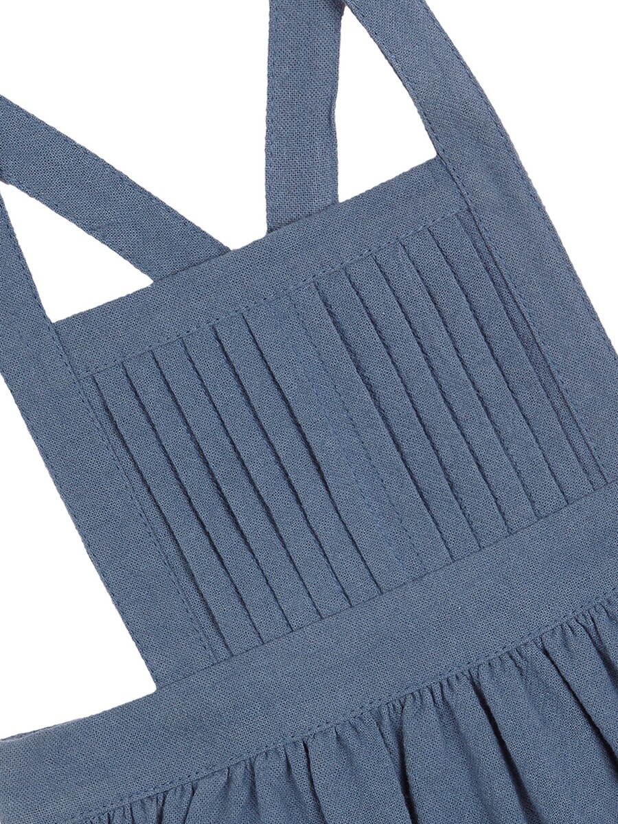 Pichi Con Jaretas Y Bolsillos Bordados Petroleo