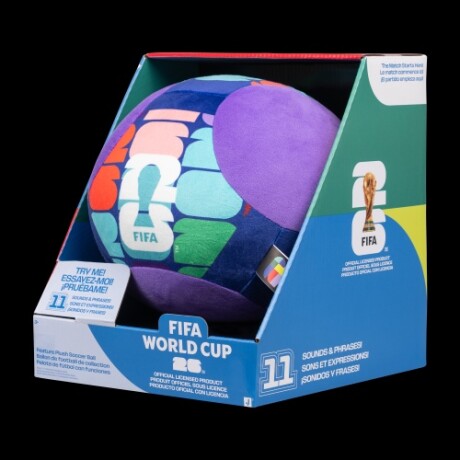 PELOTA PLUSH FIFA 10" CON SONIDOS MUNDIAL 2026 VIOLETA