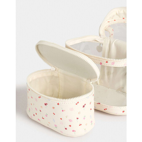 Set De Portacométicos Blanco Crudo