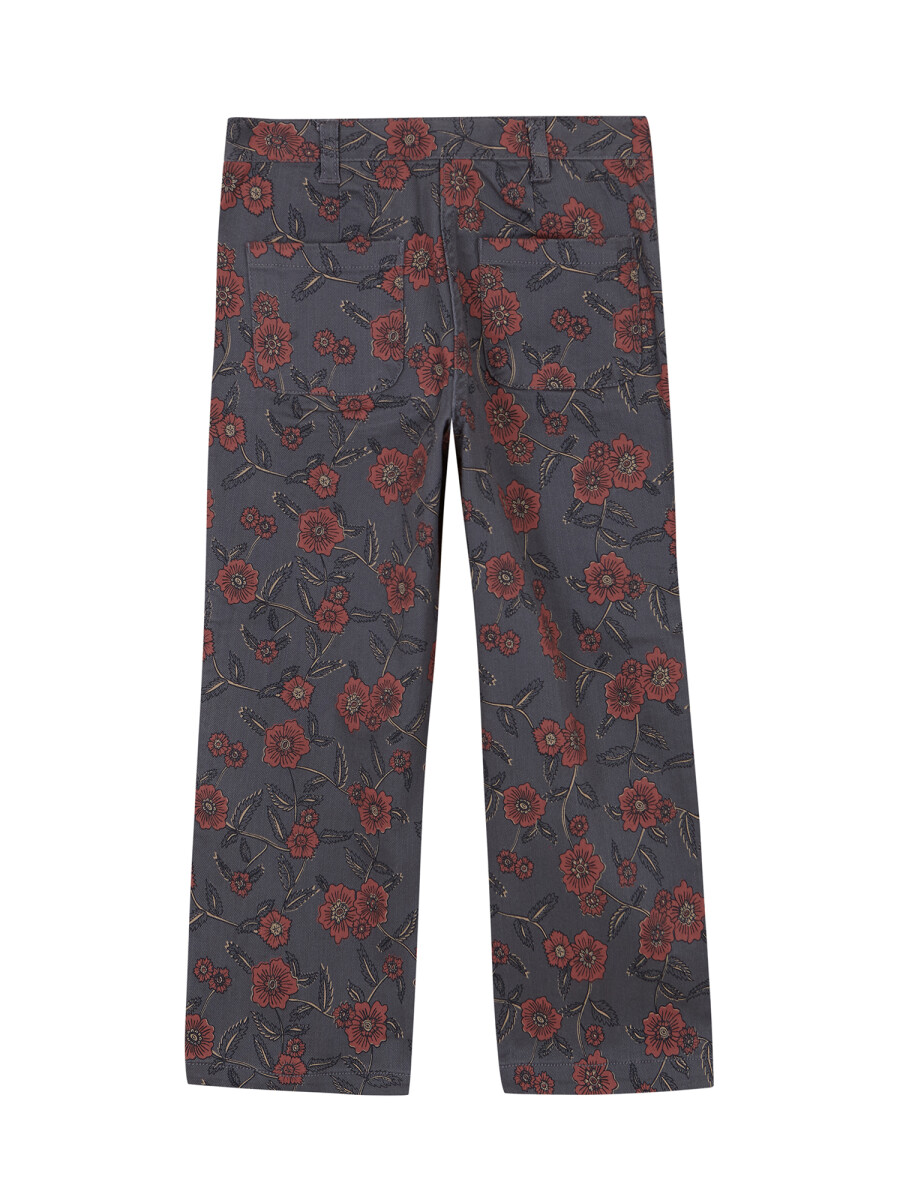 Pantalon De Twill Estampado Petroleo