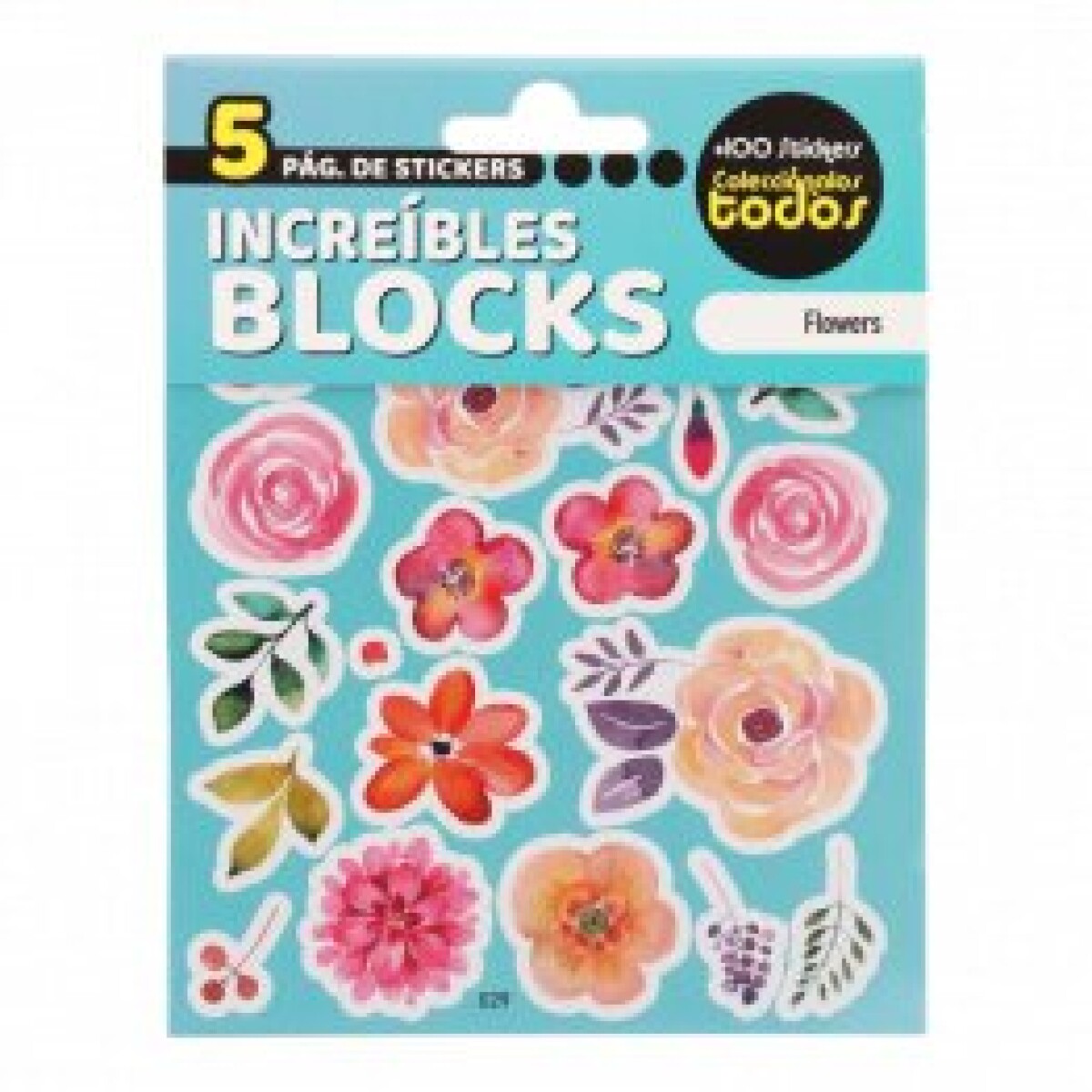 Stickers en Block de 5 Hojas - Flores 