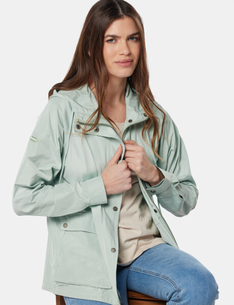 CAMPERA DE NYLON CON CAPUCHA Verde