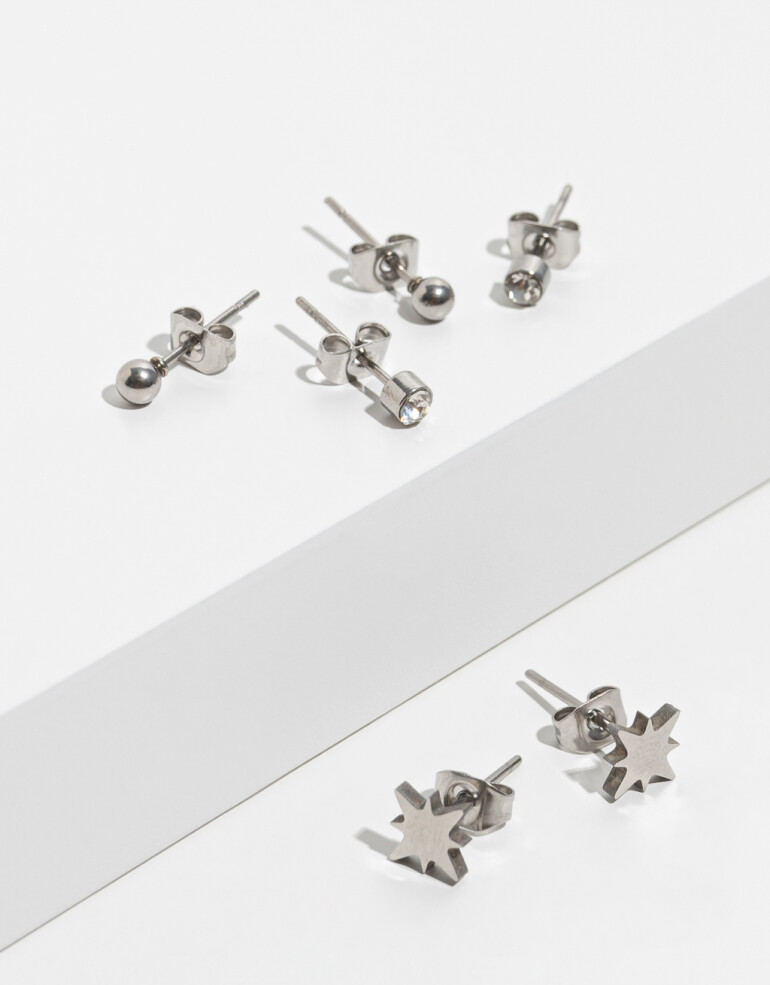 Aros Sets Metal Set De Aros - Plateado