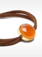 Pulsera De Piel Con Piedra rojo