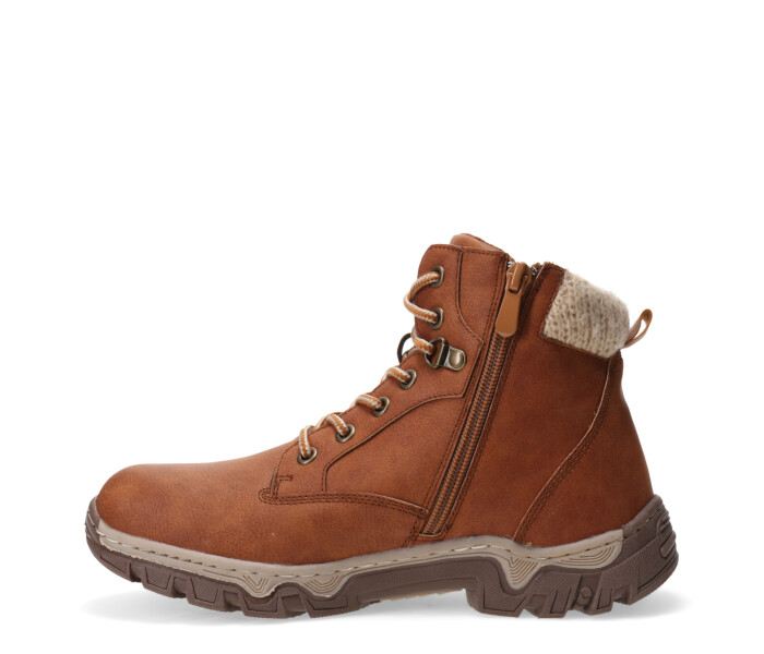 Bota ALPES acordonada con puño de tela Camel
