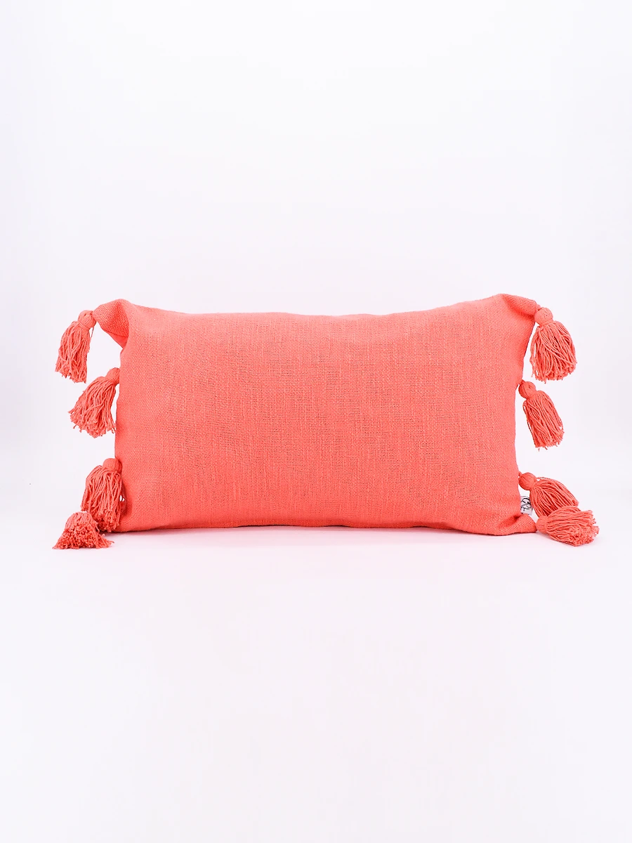 FUNDA DE ALMOHADON BORLAS - CORAL 