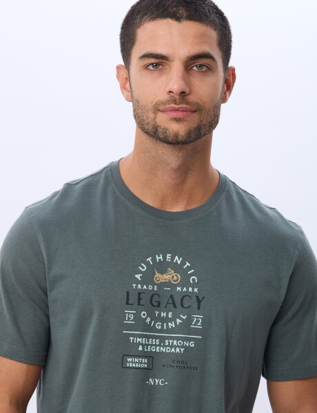 REMERA ESTAMPADA DE ALGODÓN Verde