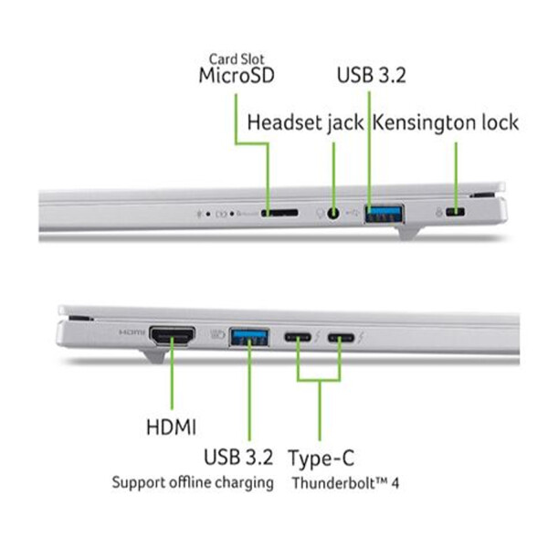 Notebook Acer Aspire 14 Ai Core Ultra 7 16/512gb Ssd 14" NOTEBOOK ACER ASPIRE 14AI ULTRA 7/16/512