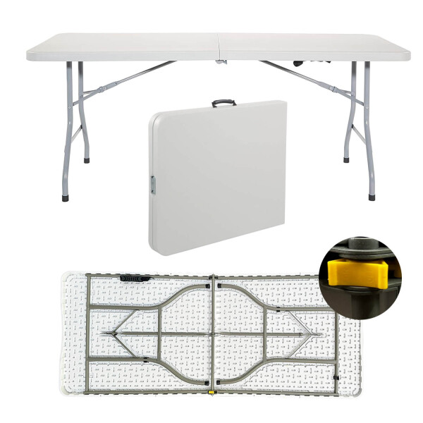 Mesa Plegable 1.80 M Jardin Camping Exterior Comedor Valija IMBACK Mesa Plegable 1.80 M Jardin Camping Exterior Comedor Valija IMBACK