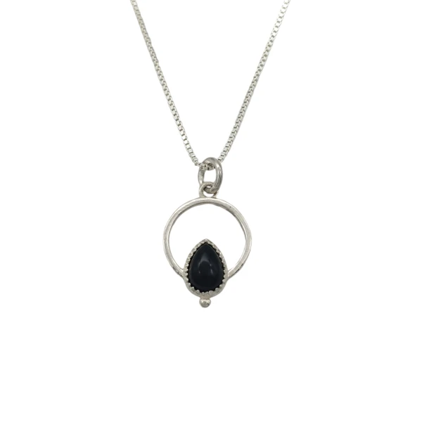Conjunto colgante lágrima- Plata 925 - Piedra ónix- CJ3028 conpiedra