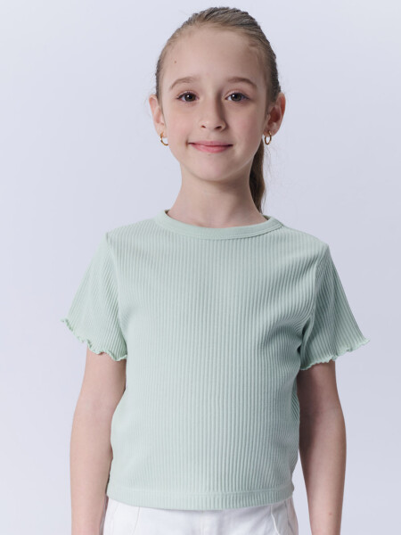 Remera Manga Corta Rib Verde