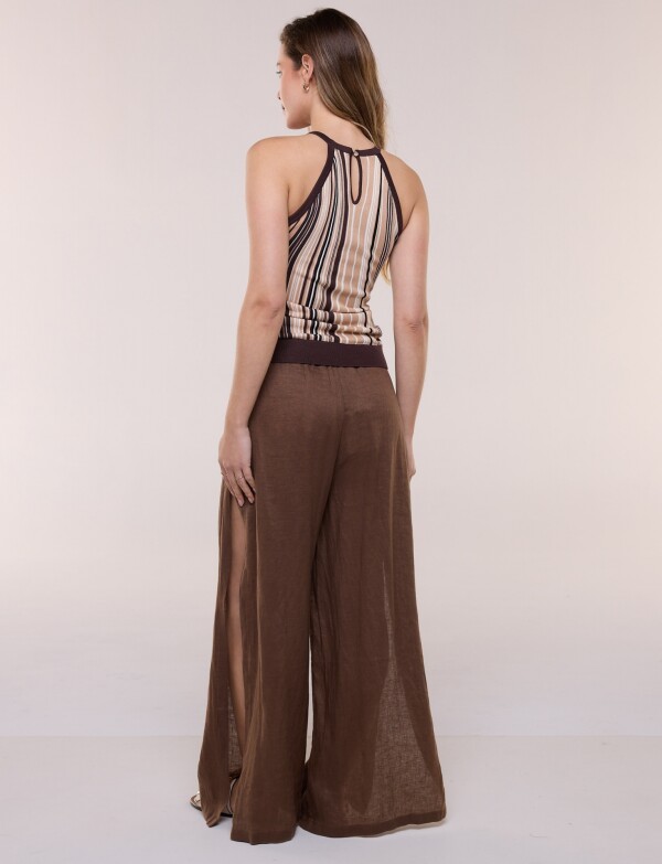 Musculosa Tejida Lineas MULTI/MARRON