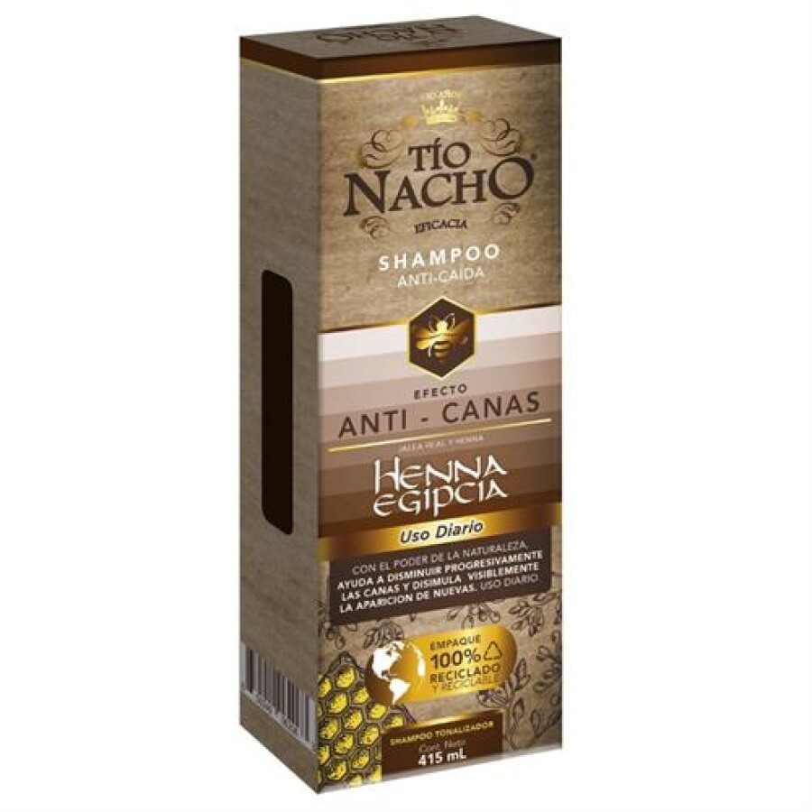 Shampoo Henna Egipcia 415 ml – Tío Nacho Anti‑Canas Shampoo Henna Egipcia 415 ml – Tío Nacho Anti‑Canas