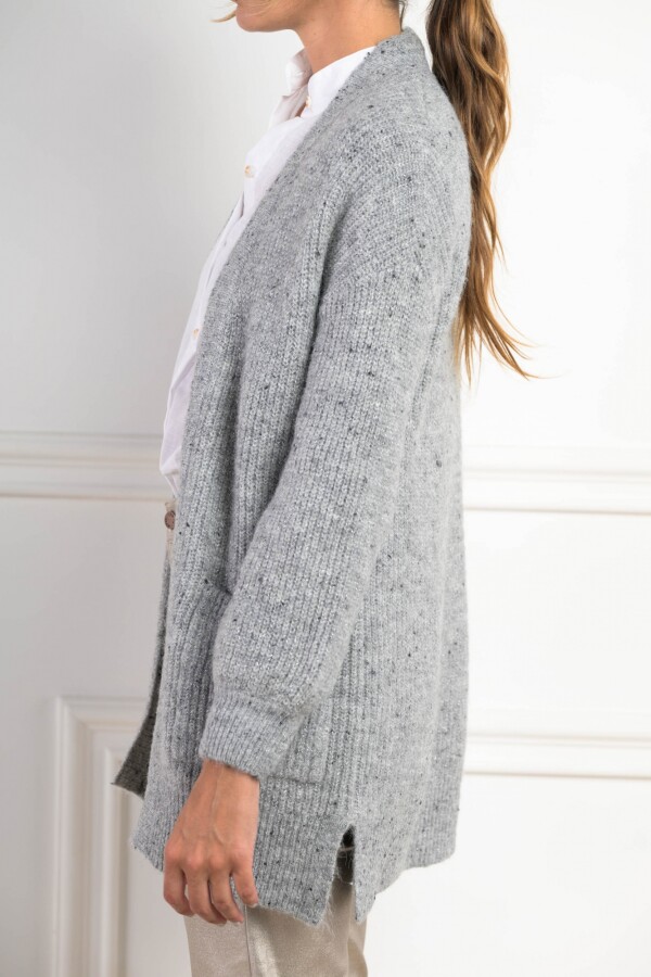 Cardigan Lurex Gris Melange