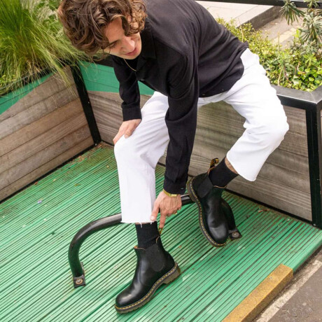 Botas Dr. Martens 2976 Ys Black Smooth Negro