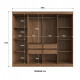 Ropero Placard 8 Puertas 4 cajones Dormitorio Negro
