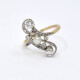 Anillo Antiguo En Oro 18K , Brillantes, Diamantes Y Perla De Cultivo Anillo Antiguo En Oro 18K , Brillantes, Diamantes Y Perla De Cultivo