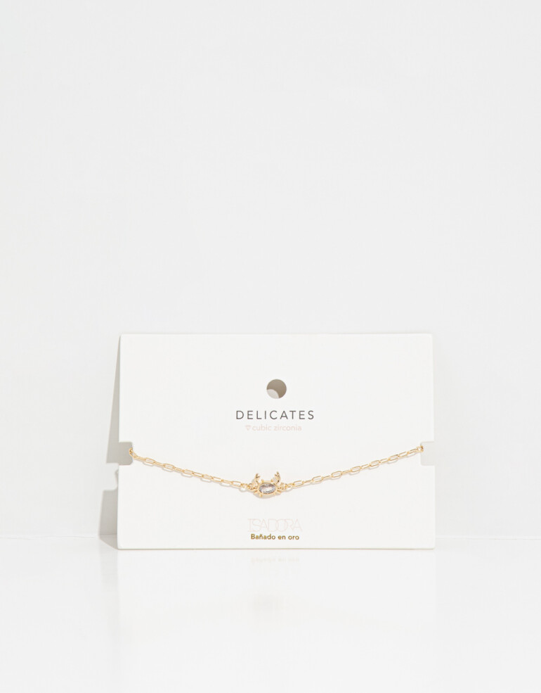 Pulseras Flexibles Strass Pulsera Con Dije De Cangrejo - Dorado