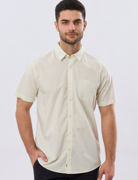 CAMISA LISA DE ALGODÓN Pistacho