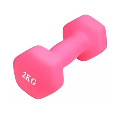 Mancuerna Engomada Antideslizante Revestida 2kg Fucsia