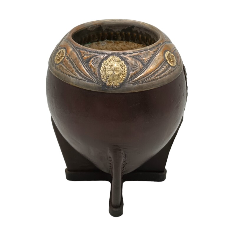 Mate torpedo Escudo Nacional linea Bresciani - Plata y oro - MTTO10 Marrónuniforme