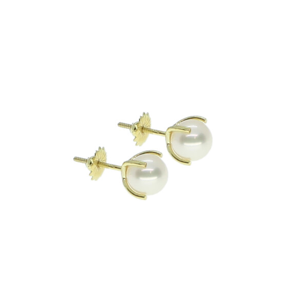 Caravanas en oro 18k con perlas de cultivo de 7mm Nro138 Caravanas en oro 18k con perlas de cultivo de 7mm Nro138