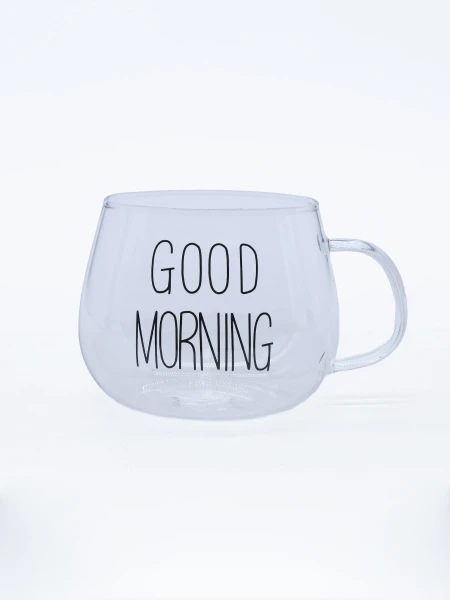 TAZA GOOD MORNING TRANSPARENTE