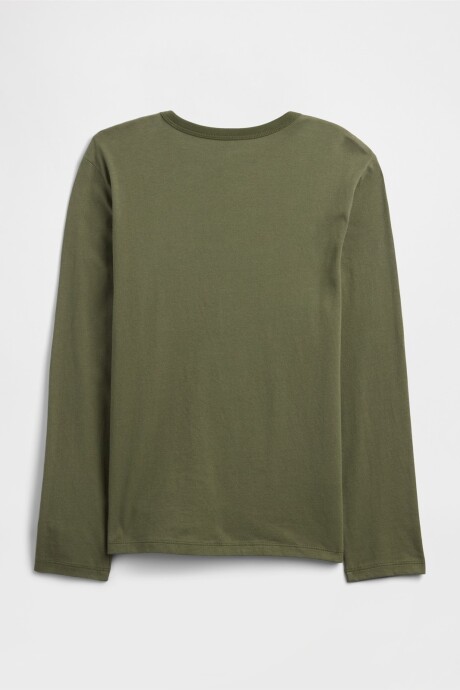 Remera Logo Gap Niño Army Jacket Green