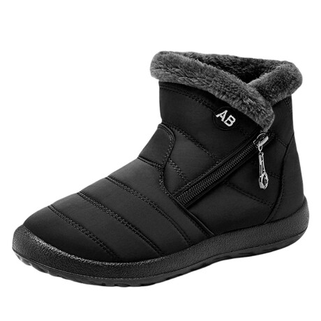 Bota De Abrigo Mujer Corderito Impermeable C/cierre Negro