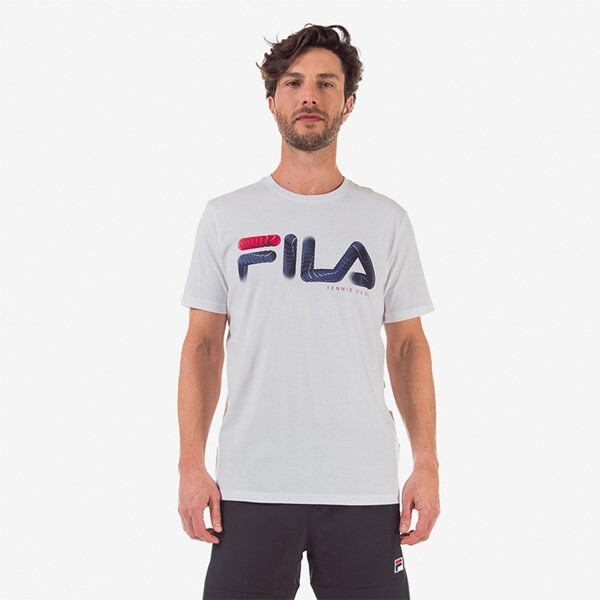 Remera Deportiva Para Hombre Fila Tennis Club Blanco