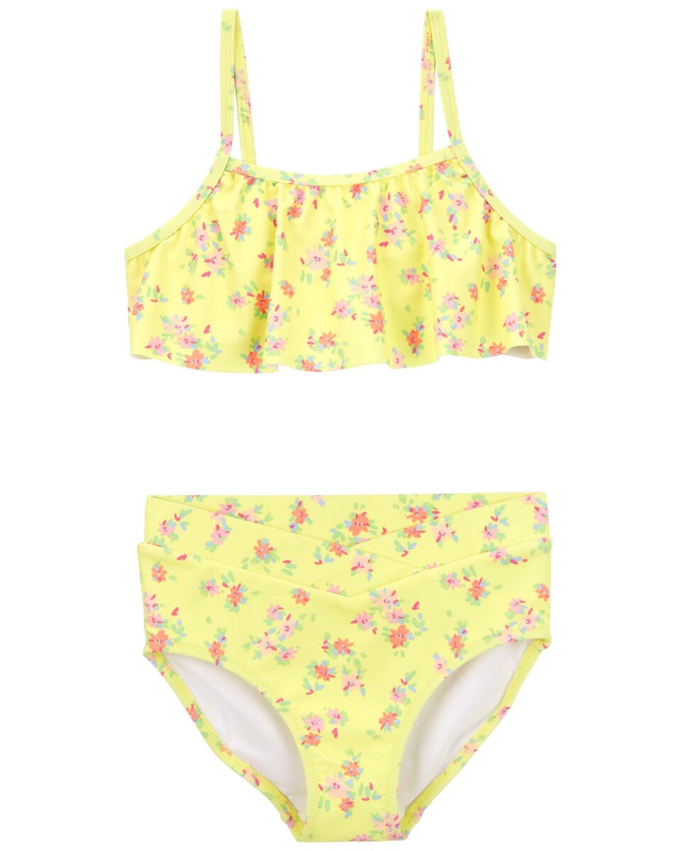 Traje de baño dos piezas con UPF 50+ diseño floral 
