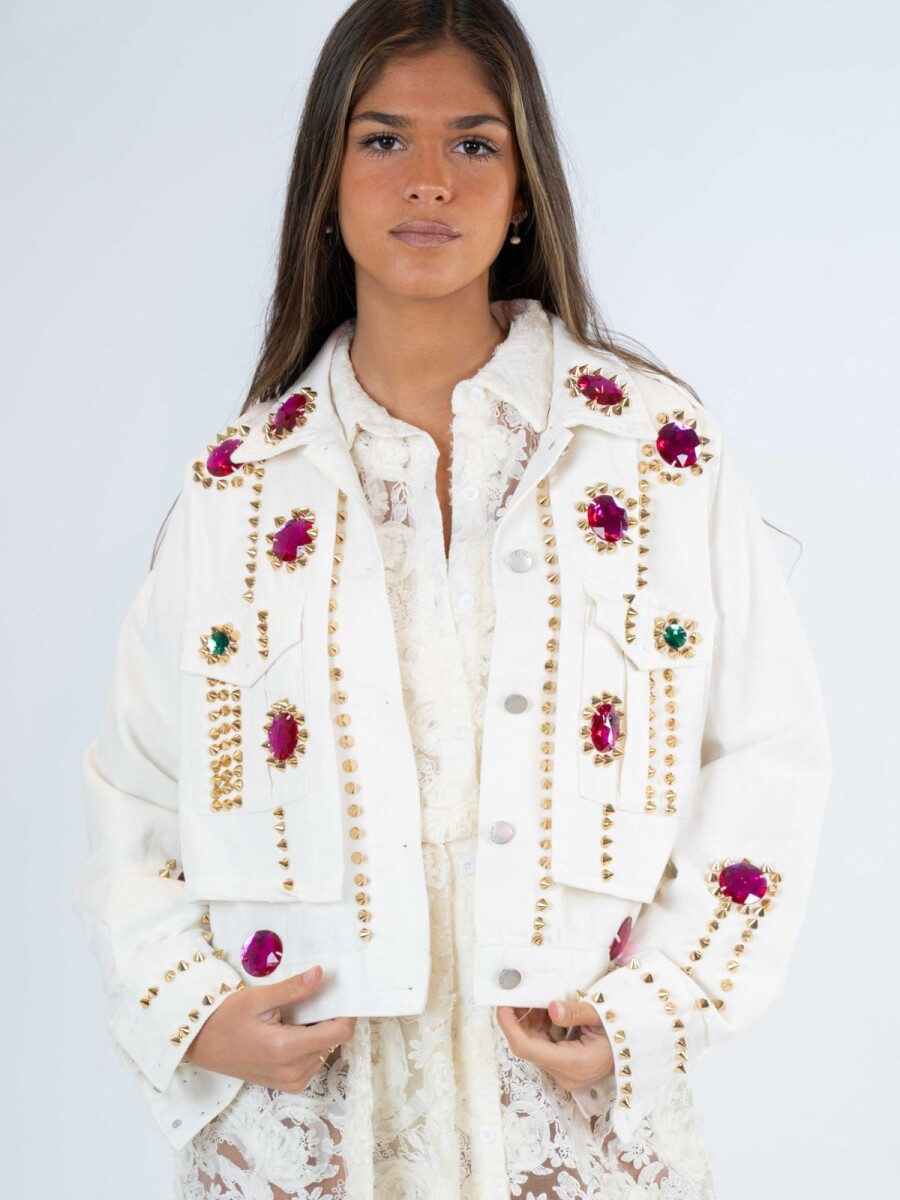 Chaqueta flower - Blanco 