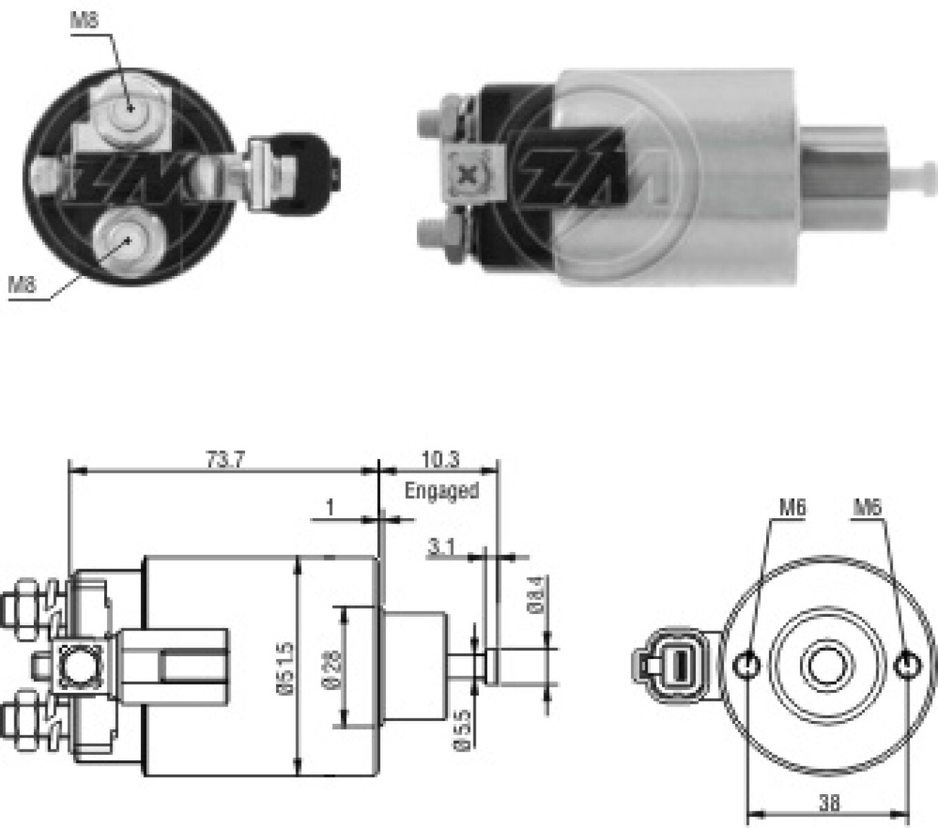 AUTOMATICO DE ARRANQUE NISSAN SENTRA 2.5L 02/ 12V MITSUBISHI (23343-09E010) ZM 
