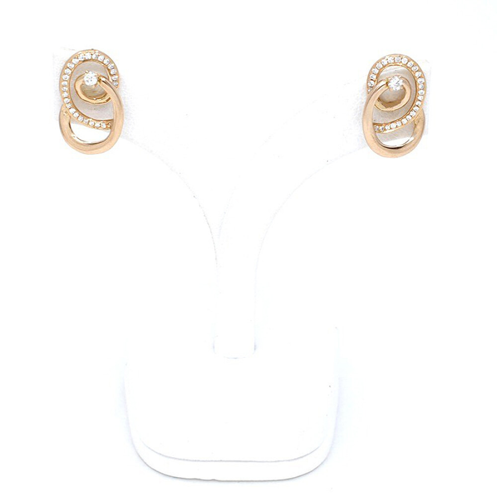 Caravanas En Oro Rosa 18K Y Brillantes Caravanas En Oro Rosa 18K Y Brillantes