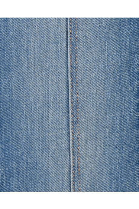 Pantalón jean, tiro alto, dobladillo dividido Sin color