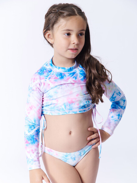Remera manga larga uv estampa tie dye Tie Dye Celeste