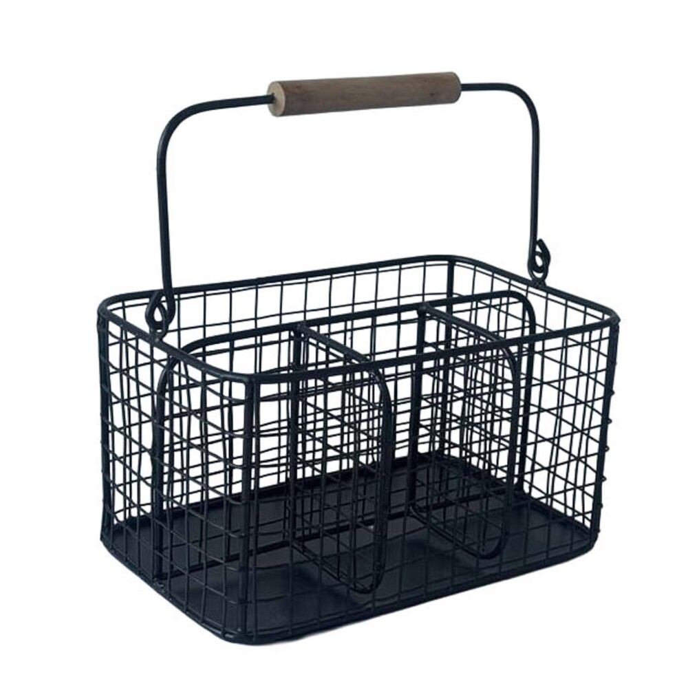 ORGANIZADOR DE CUBIERTOS HIERRO BLANCO 37449