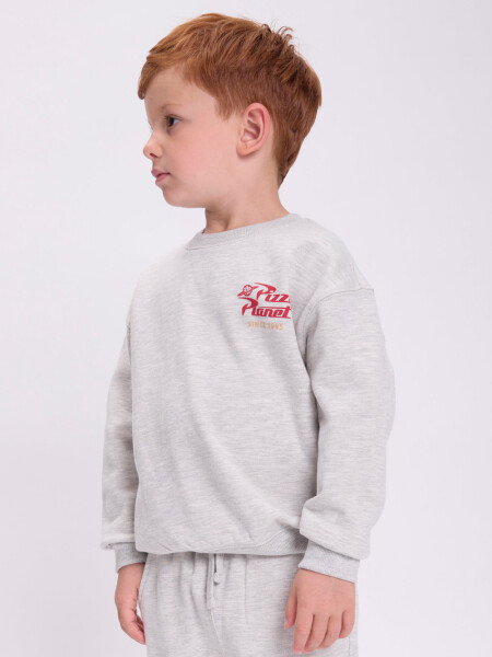 Buzo deportivo estampado Gris Claro