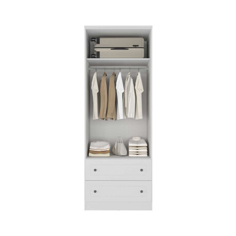 Ropero Americano PLUS 2 puertas + 2 Cajones 100%MDF Blanco