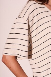 Remera Rayas Lino Arena
